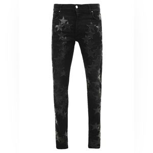 AMIRI Chemist Leather Stars Jean, Antique Black